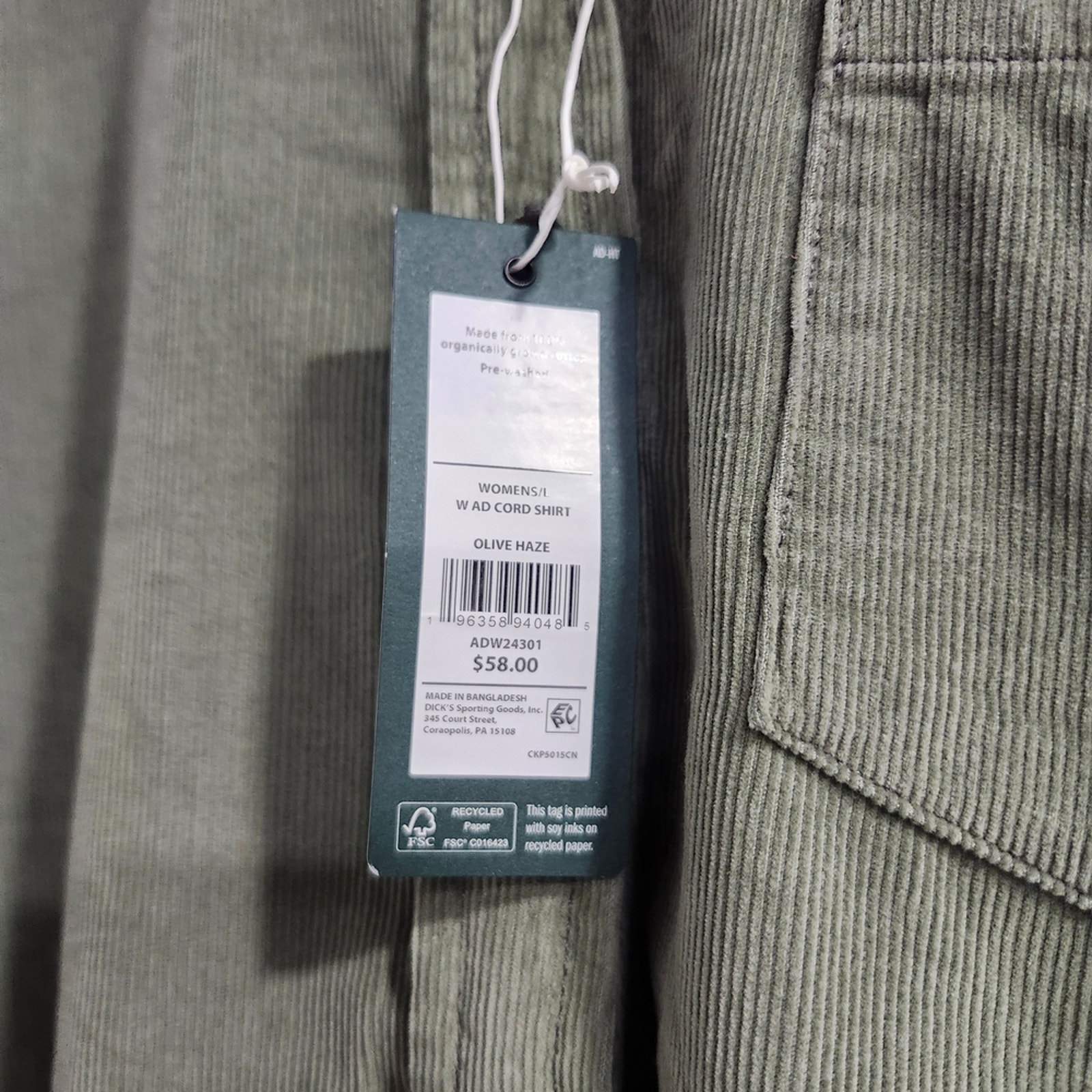 Nwt Alpine Design Olive Men's Casual Button Down Shirt — image 2 of 8